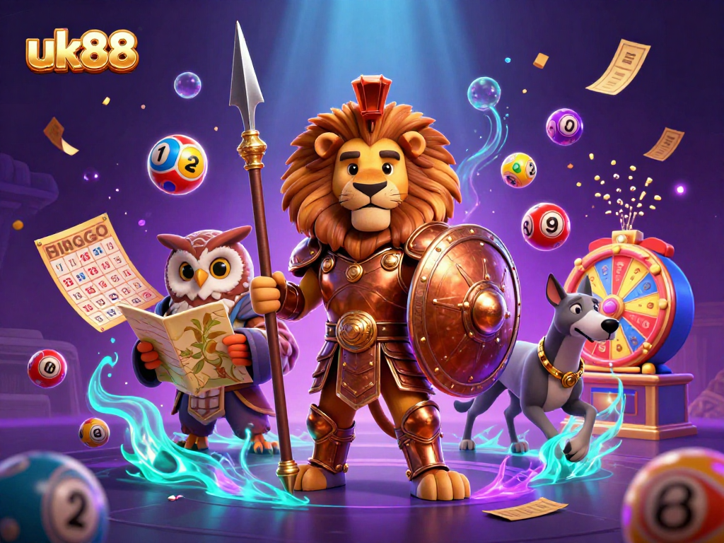 Experience big wins with uk88 as a Spartan lion, owl strategist, and greyhound messenger navigate a vibrant casino.