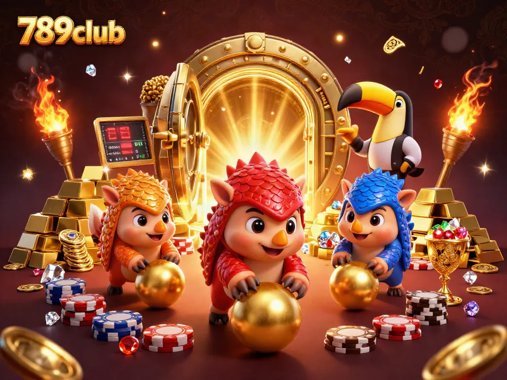 Engage in thrilling gaming adventures with 789club featuring vibrant pangolins bowling through chips.